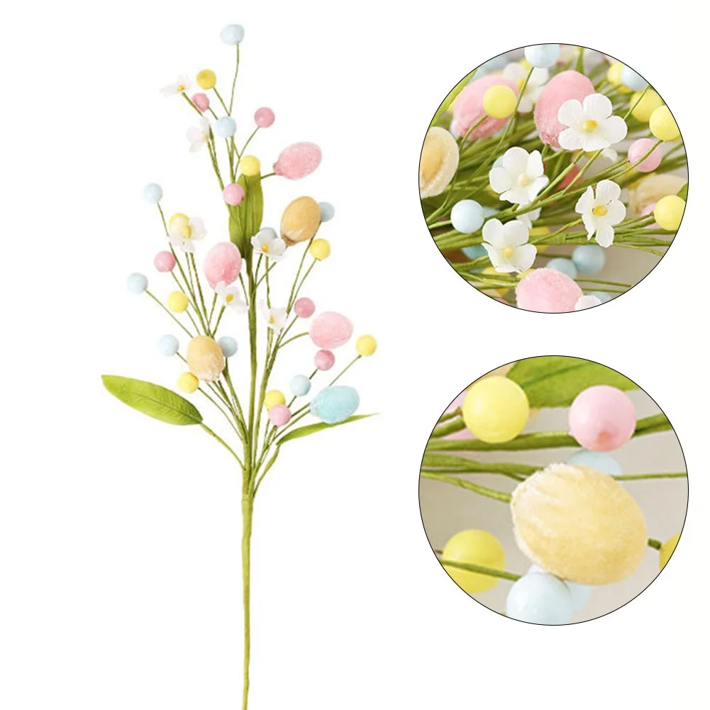 Easter Eggs Branch DIY Flower Arrangements Bouquets Desktop Decoration Home Office Garden Easter Holiday Party Decor 50cm