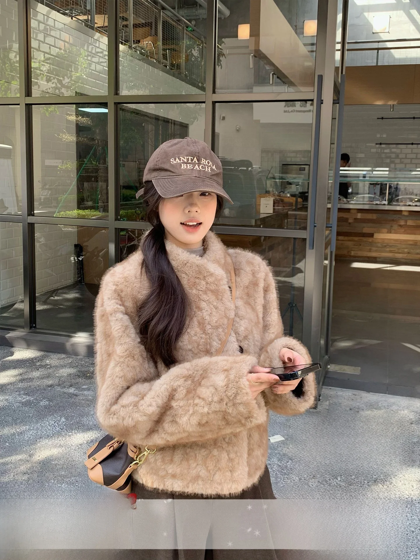 

Women's Thiened ort Fur Jaet Stand Collar Simulation Mink Winter New Sle Warmth Polyester Fiber Long Sve Korean Sle