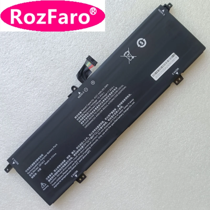 RozFaro 2874C4 For ThundeRobot T-BOOK 14 ThunderBook 14 i5-12500H lrisxe 15.4V Laptop Battery For Machcreator MC-X14 Notebook