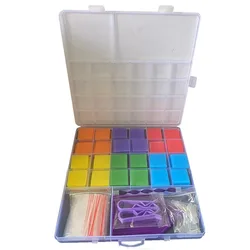 144/192PCS Diamond Painting Accessories Set 2.5x2.5cm Colorful Square Glue Clay Tray Clip Point Drill Pen Diamond EmbroideryTool