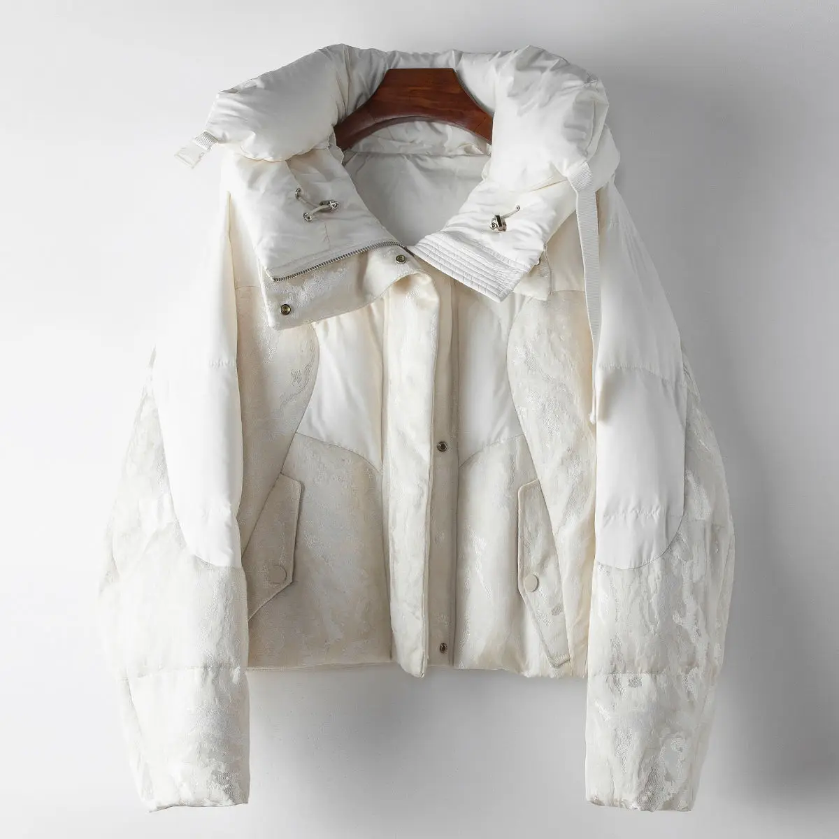 spring 95 white goose down silk jacket, 2024 new product, women's loose Chinese style embroidered