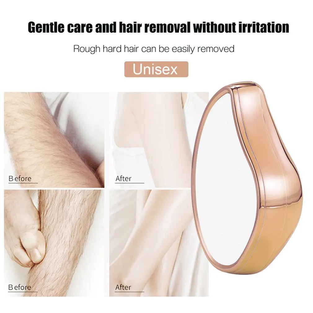 HOT Crystal Hair Eraser Nanoglass Physical Hair Remover Stone Painless Safe Epilator Easy Cleaning Reusable Glass Hair Removal