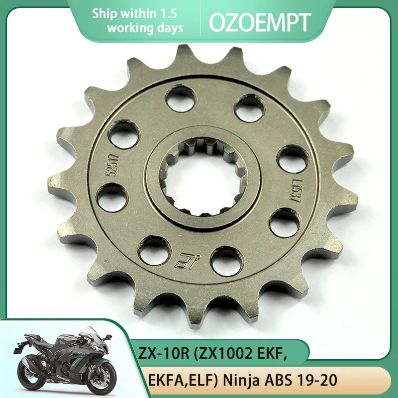 

OZOEMPT 525-17T Motorcycle Front Sprocket Apply to ZX-10R (ZX1002 EKF,EKFA,ELF) Ninja ABS ZX-10R (ZX1002 LMFAN,LNFAN) Ninja