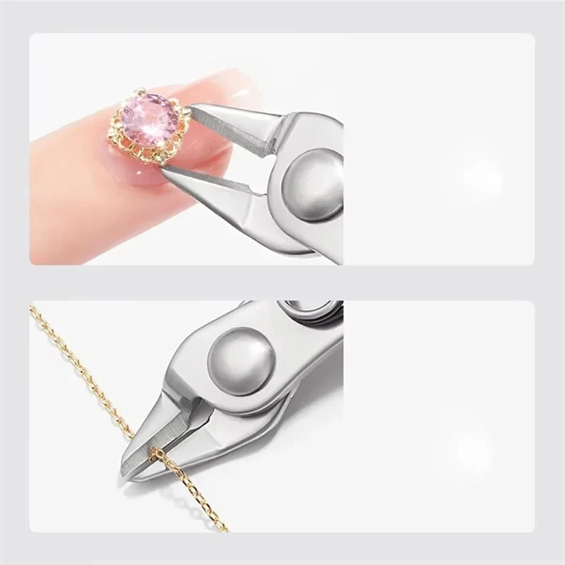 New Model Flat-Nose Diamond Removal Pliers Metal Chain Cutting Zircon Jewelry High Force Cutter Small Clipper for Removin
