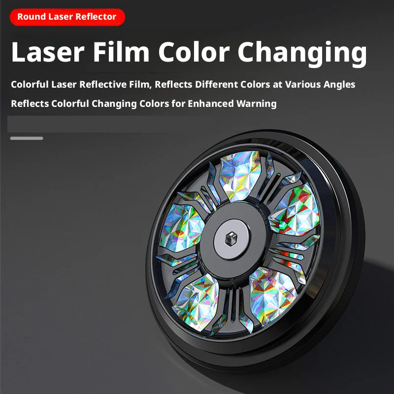 SEAMETAL Motorcycle Laser Illusion Decorative Emblem Holographic Reflective Badge M5 Screw Fender Ornament for Scooter