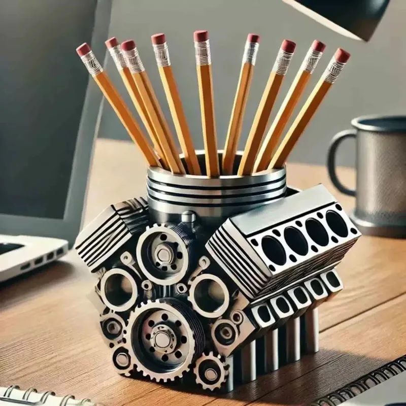 

Подставка для ручек в виде двигателя V8