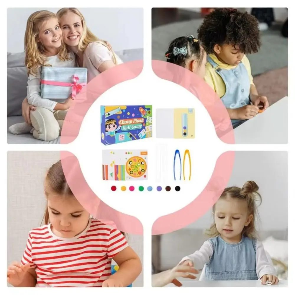 Paper Clamp Plush Ball Montessori Toys Color Sorting Pattern Children Classification Toys Color Recognition Multipurpose