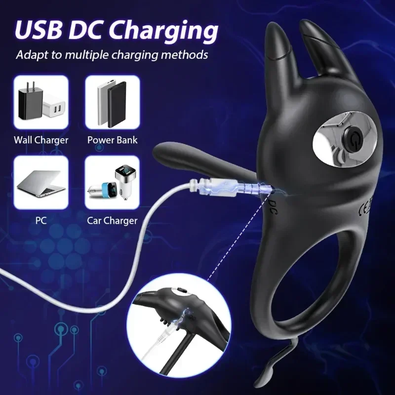 ذكر البروستاتا جهاز هزاز لتدليك الجسم حلقة مزدوجة المكونات الشرج هزاز سيليكون تأخير القذف ذكر الاستمناء الجنس لعب الكبار للرجال #5