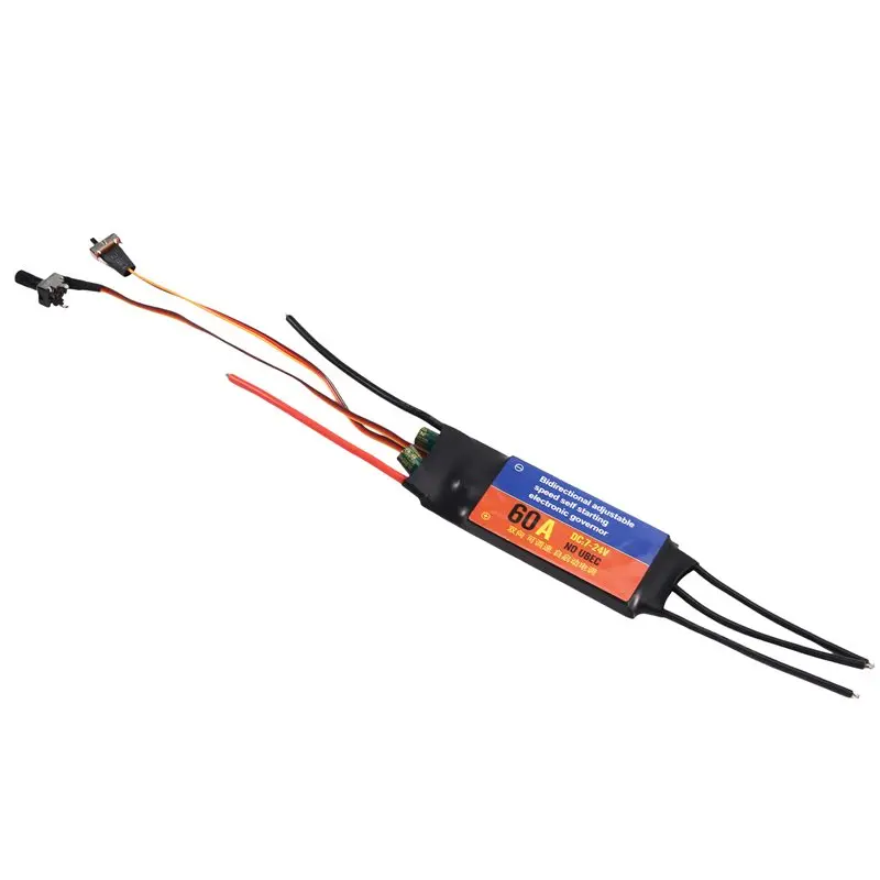 Brushless Motor Driver 60A 1000W Adjustable Stepless Speed Controller Forwards Reverse Self-Starting Switch