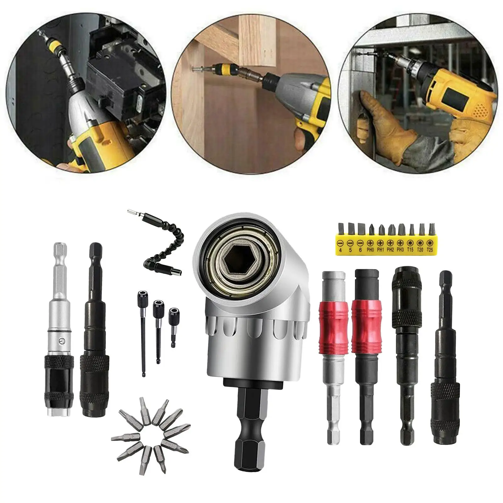 Soporte de broca pivotante de impacto, destornillador eléctrico de liberación rápida