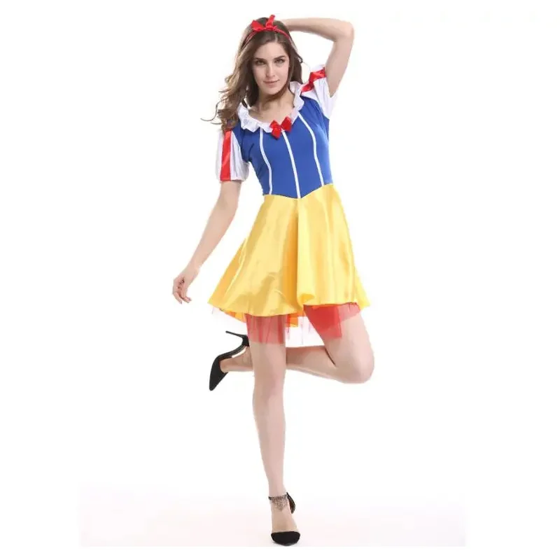TPRPCO Adult Snow White Costume Women Cosplay Carnival Halloween Dress Girls Fairy Tale Female Fancy Dress Plus Size Party NL128