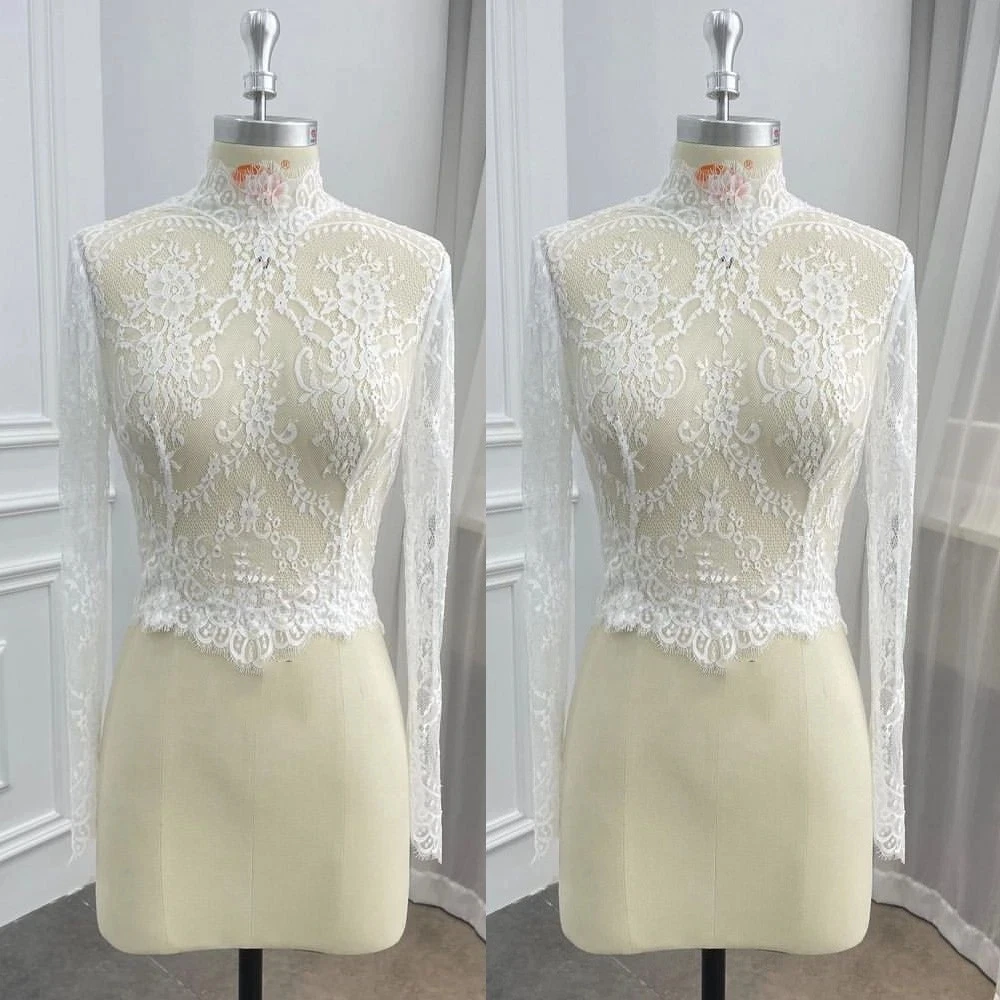 Customized High Neck Wedding Boleros Women Bride Jacket Bridal Top Cover Women Shrug  Formal Party Capes Shawl Special Ocasion