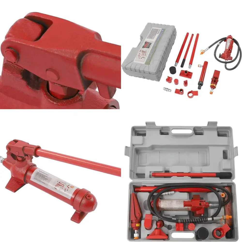 

Компактный гидравлический домкрат с многофункциональным приводом, набор для ремонта автомобильной рамы, грузоподъемность 8818 фунтов, 15 инструментов, красный кейс для хранения, для автомобиля
