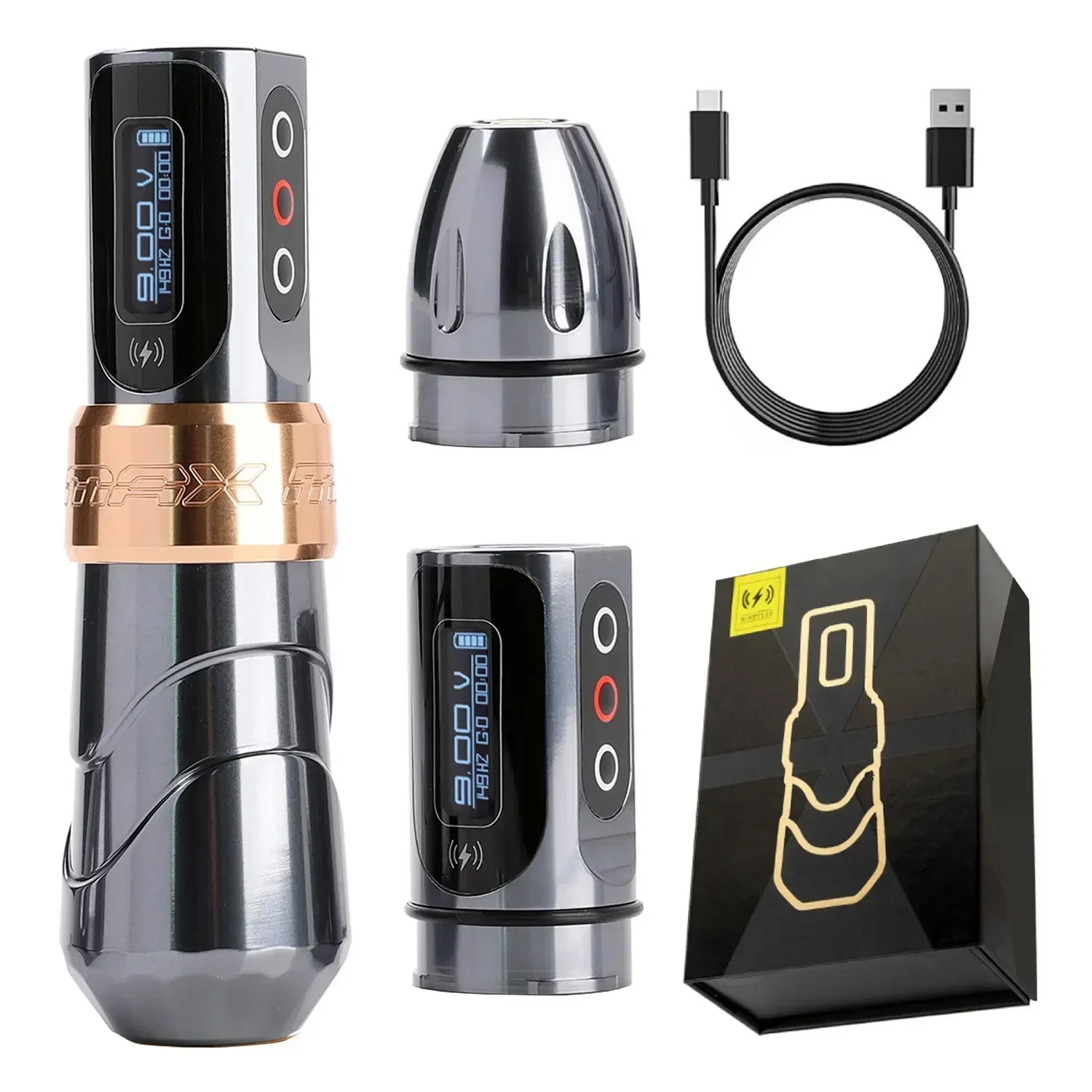 Tattoo Machine Cartridge Pen Coreless Motor Lithium Battery Pen Machine with 1/2 Batteries for Tattoo Artists Body
