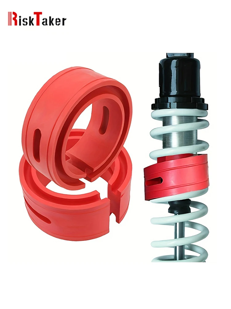 2 pièces entretoises à ressort hélicoïdal en caoutchouc rouge de type A-F - Amortisseurs universels de suspension de voiture pour accessoires de voiture tout-terrain