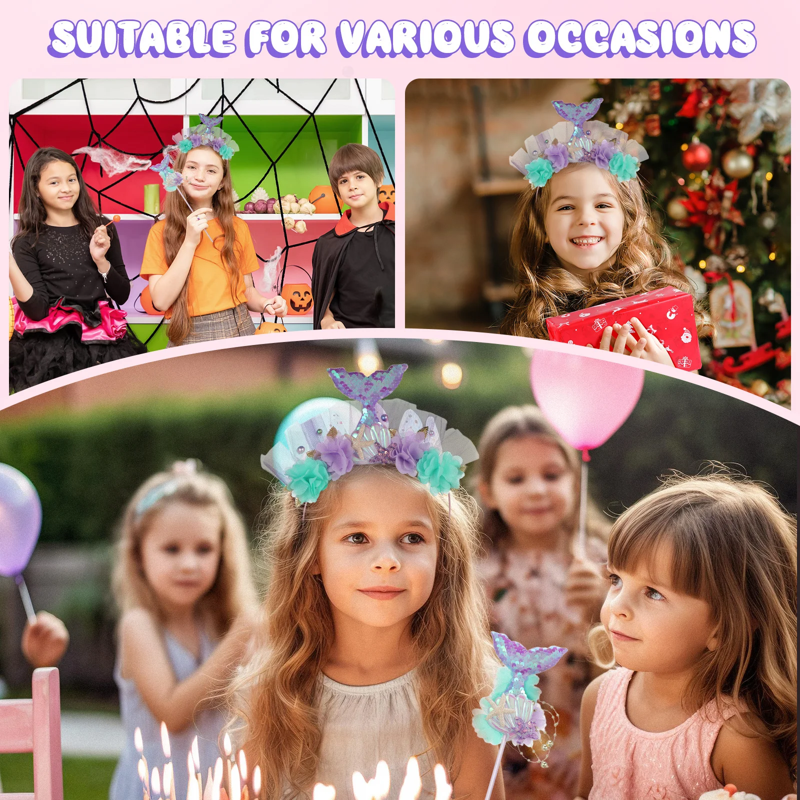 1 set Zeemeermin Accessoires Set Fairy Wand Hoofdband Voor Meisjes Feest Verjaardag Bruids Douche Cosplay Supply Kostuum Prop Decoratief