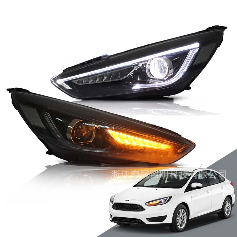 

LED Daytime Running Lights Car Headlights For Ford Focus 2015-2017 Turn Signal Fog Parking Reverse DRL Indicator Front Lamp