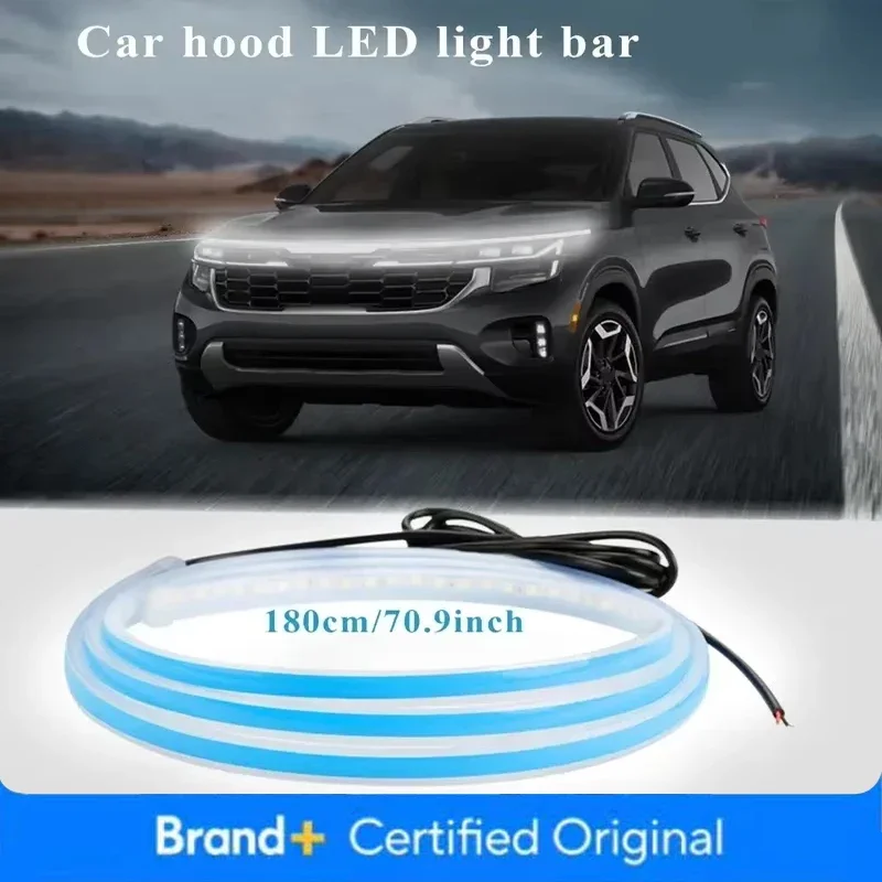 

Car 1pc Led Hood Lights Sequential Scan Universal Headlight Strip Car Decorative Atmosphere Lamp DRL Auto Daytime Running Lights
