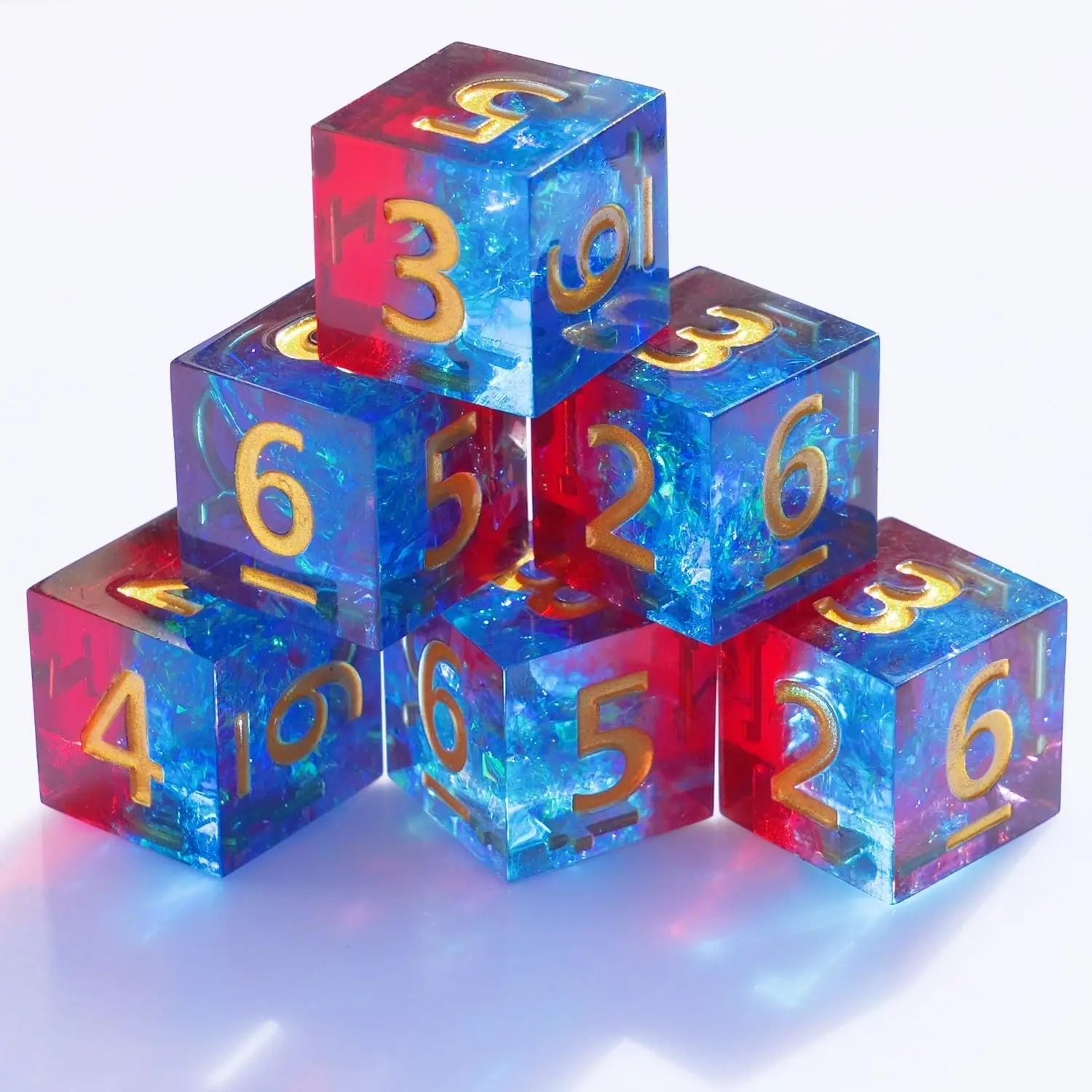 D6 Resin Dice, Resin Dice Polyhedral Table Game RPG Board Game, Mathematics Teaching Halloween Gift Dice Accessories D20 D12