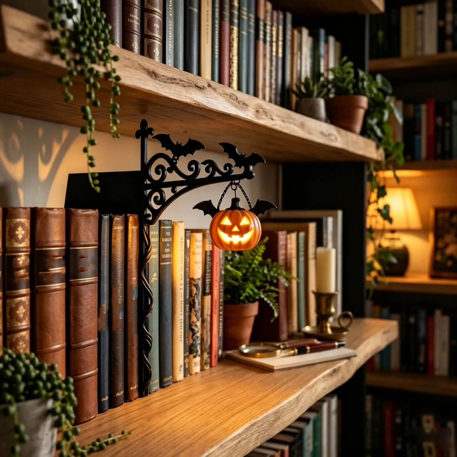 Decorative Bookshelf Light Fantasy Design & Versatile Vintage Bookcase Lamp for Study Corner Home Library Decor