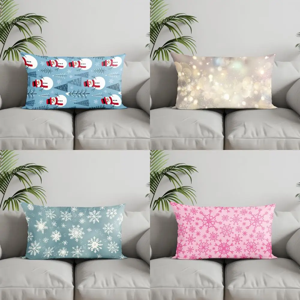 ديكور المنزل رجل الثلج والشتاء وسادة نمط مناسبة ل أريكة غرفة نوم سيارة وسادة غطاء وسادة وسادة الظهر المستطيلة #1