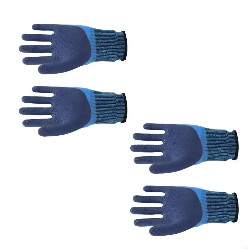 ถุงมือทำงาน Q1JC ถุงมือแช่แข็งเคลือบยางคู่สำหรับถุงมือด้ามจับแอนตี้