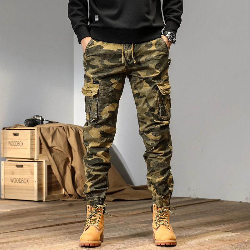 

Men's Casual Loose Camouflage Work Pants Straight Leg Trendy High-End Brand Men's Clothing Functional