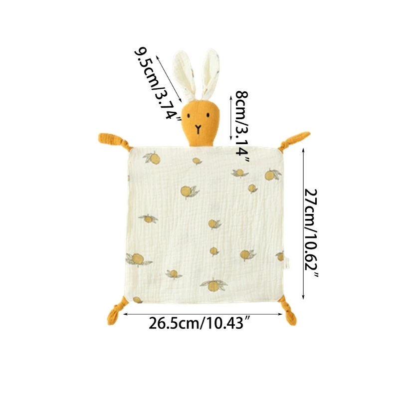 Newborn Security Blanket 3D Rabbit Baby Comforter Towel Soft-Cotton Handkerchief