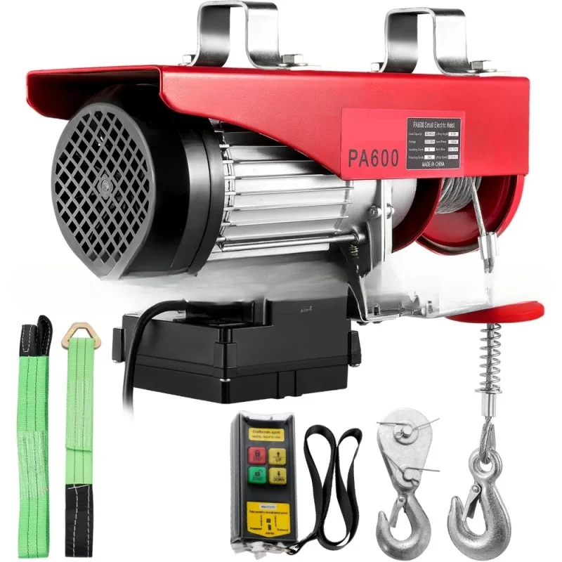 

1320LBS Winch 600Kg Steel Lift 220V/110V Hoist With Wireless Remote Control 12/Min