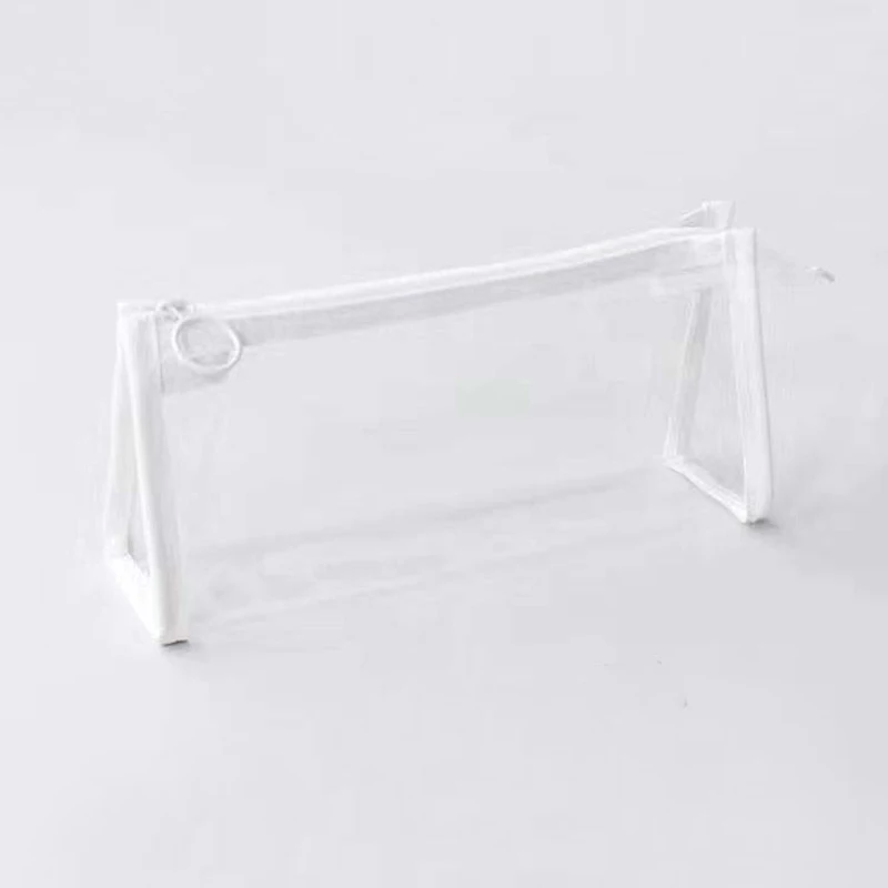 โปร่งใส PVC กระเป๋าดินสอโปร่งใสช่องกระเป๋าเครื่องเขียนเก็บของความจุขนาดใหญ่