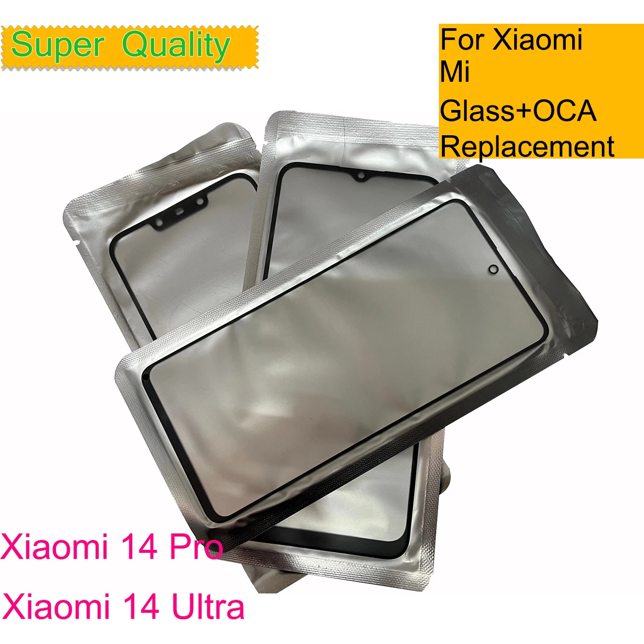 

10Pcs/Lot For Xiaomi 14 Ultra Touch Screen Panel Front Outer Lens For Xiaomi Mi 14 Pro LCD Glass With OCA Replacement