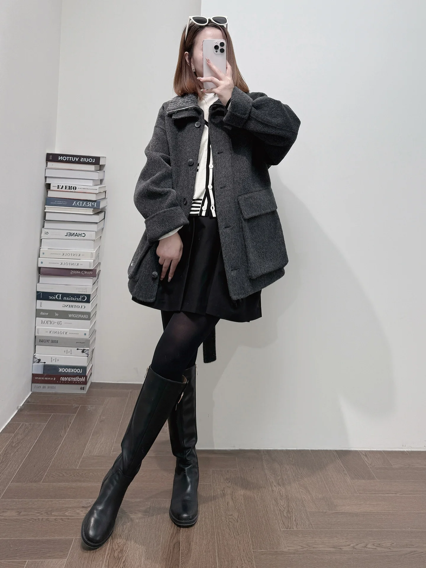 

ST Classic 00 Wool Ultra Soft Dra ket Double-Sided Velvet Coat Outerwear Autumn Winter Faion Ladies' Woolen Coat