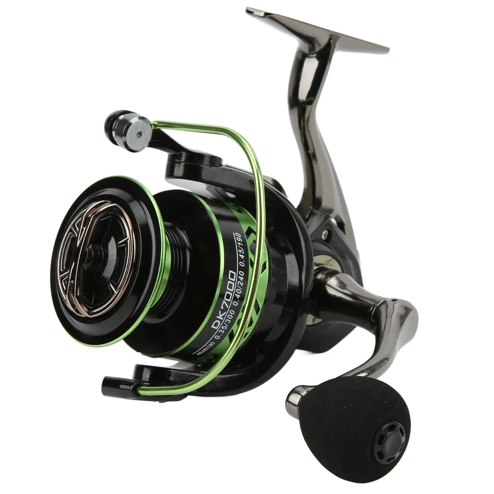 Metal Fishing Reel 5.2:1 Spinning Wheel with 45° Chamfer - DK2000-7000 Series Large Line Capacity