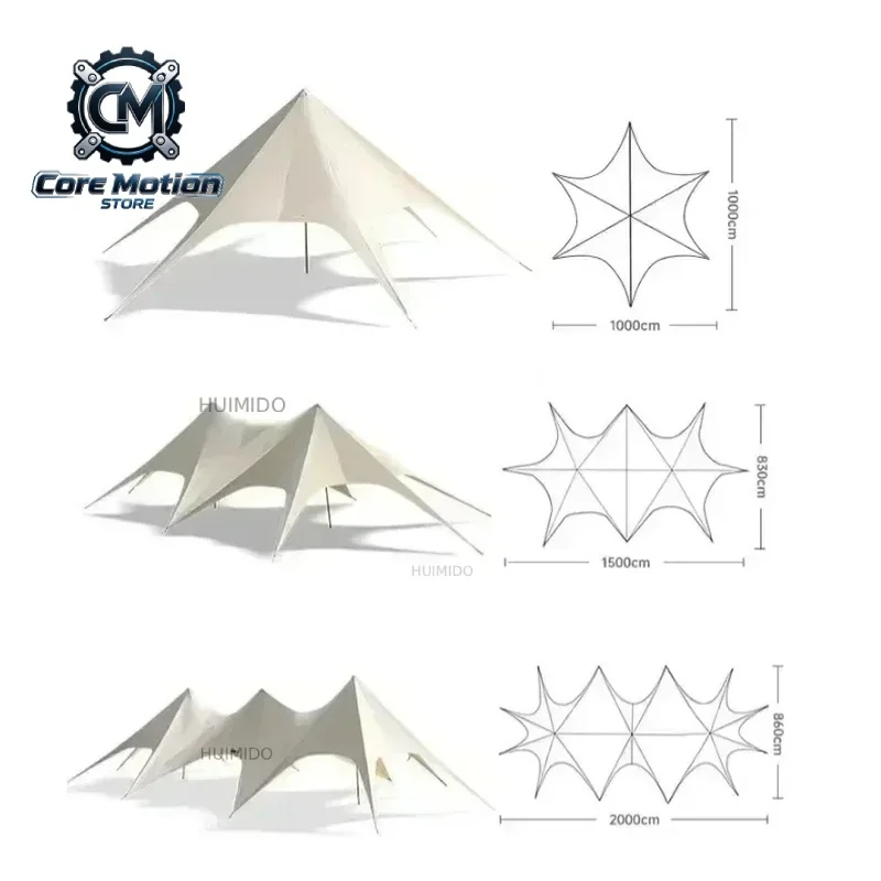 900D Oxford Fabric Wind-resistant Star Shade Tent Waterproof PU5000+ SPF50+ UV Sun Canopy for Outdoor Wedding Party Events