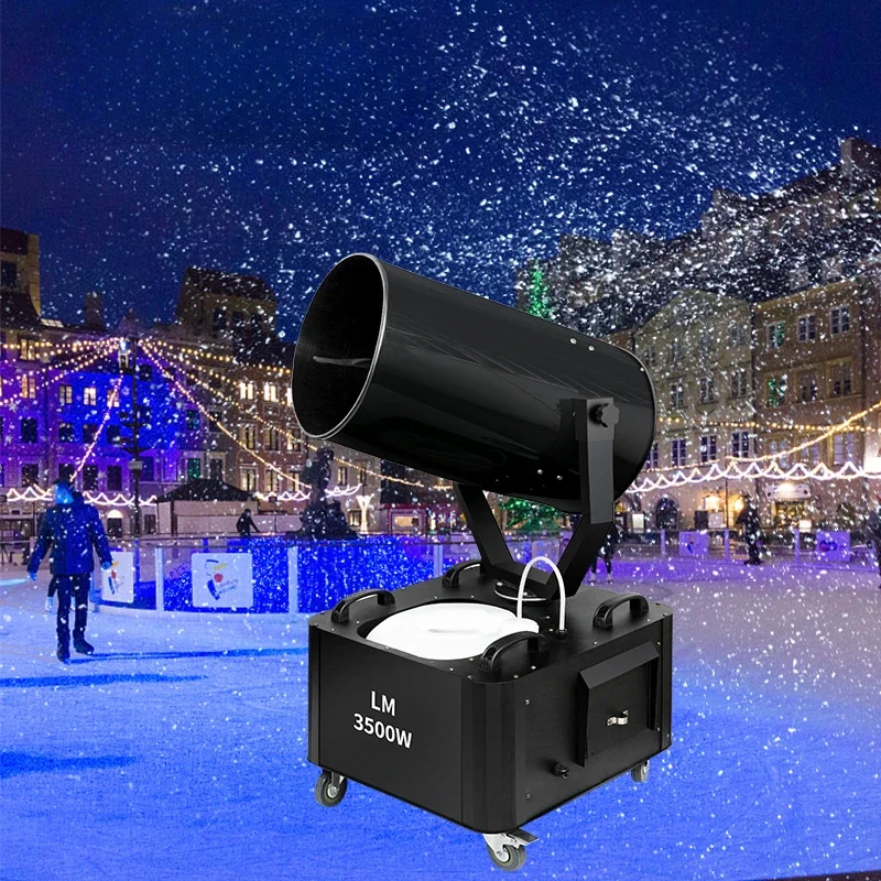 3000W 90 Degree Moving Head Snowflakes Machine with Flight Case Outdoor Making Jet Snow Machine for Wedding Events