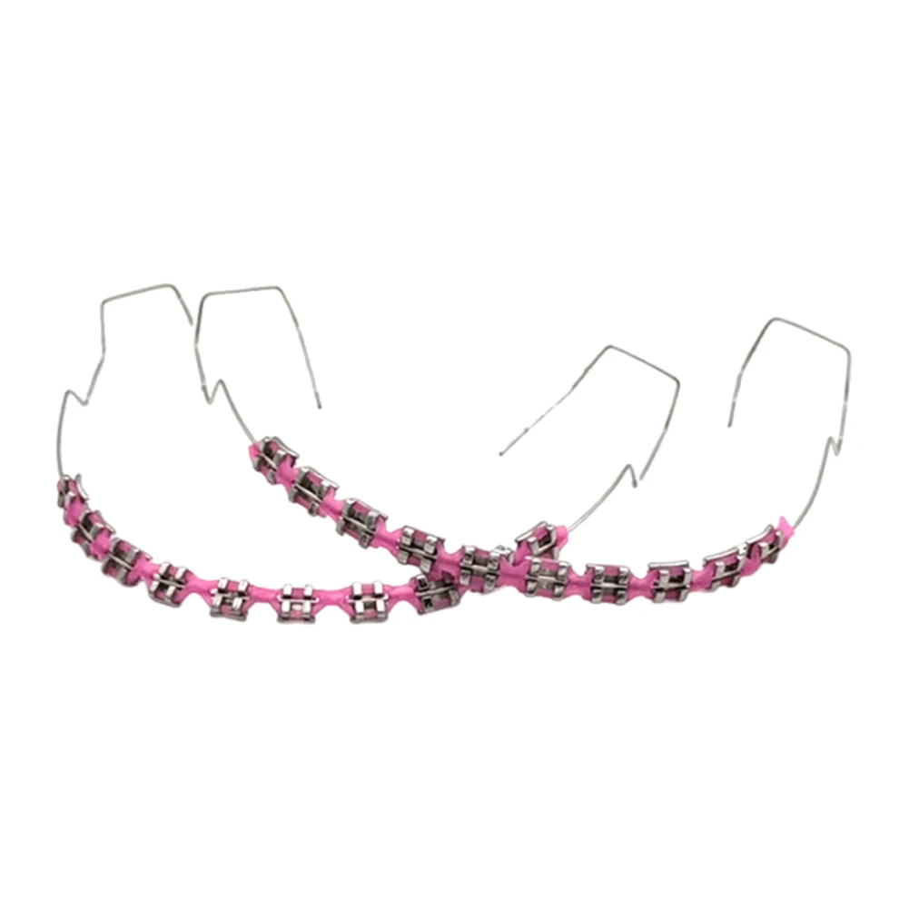 Temporary Tooth Decoration Dental Fake Braces with Ligature Ties Orthodontic Braces Dental Metal Bracket for Tooth Decor