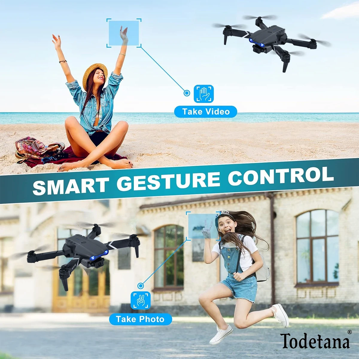 طائرة بدون طيار مبتكرة قابلة للطي: كاميرا بدقة 4K عالية الدقة، تثبيت التدفق البصري، رحلة نقطة الاتجاه، جهاز تحكم عن بعد بطول 70 مترًا، طرق مخصصة للبرنامج لفريد من نوعه #6