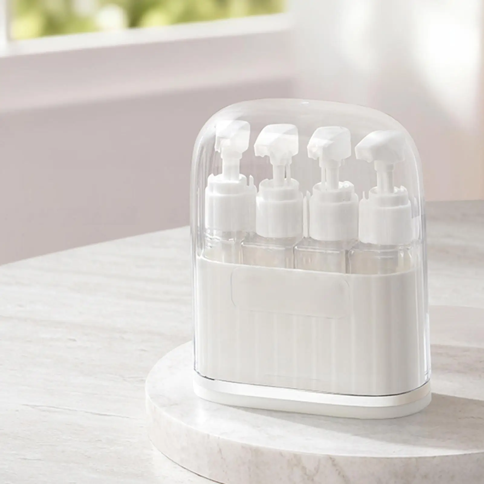 Travel Shampoo Dispenser 4 Pieces Leak-proof Empty Conditioner Storage Spray With Scales And Labels Shampoo And Conditioner