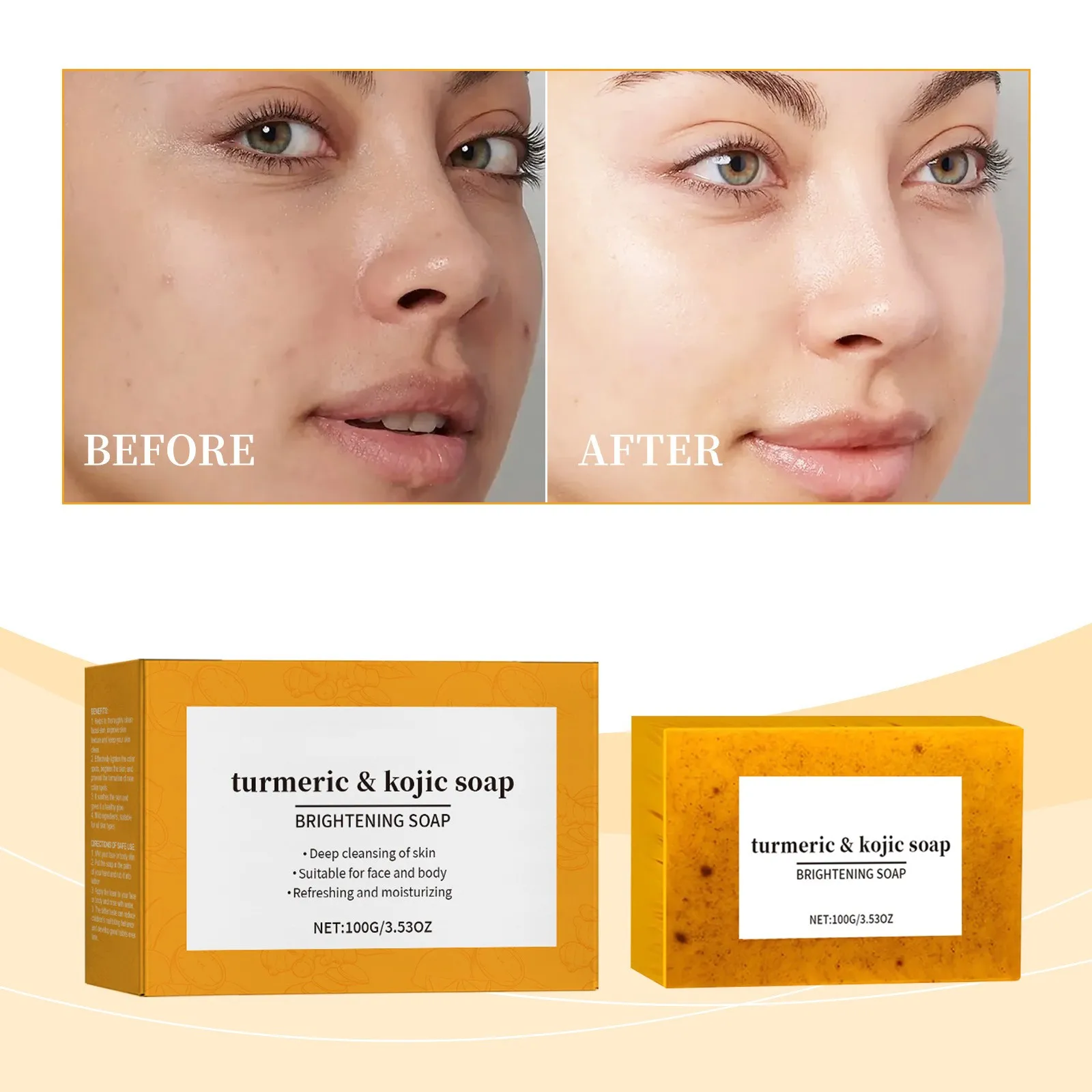 Skin Brightening Bar, Bar, Reduces Dark Spots, Hyperpigmentation And Other Types Of Skin Damage, 100g 2024 Party Favours