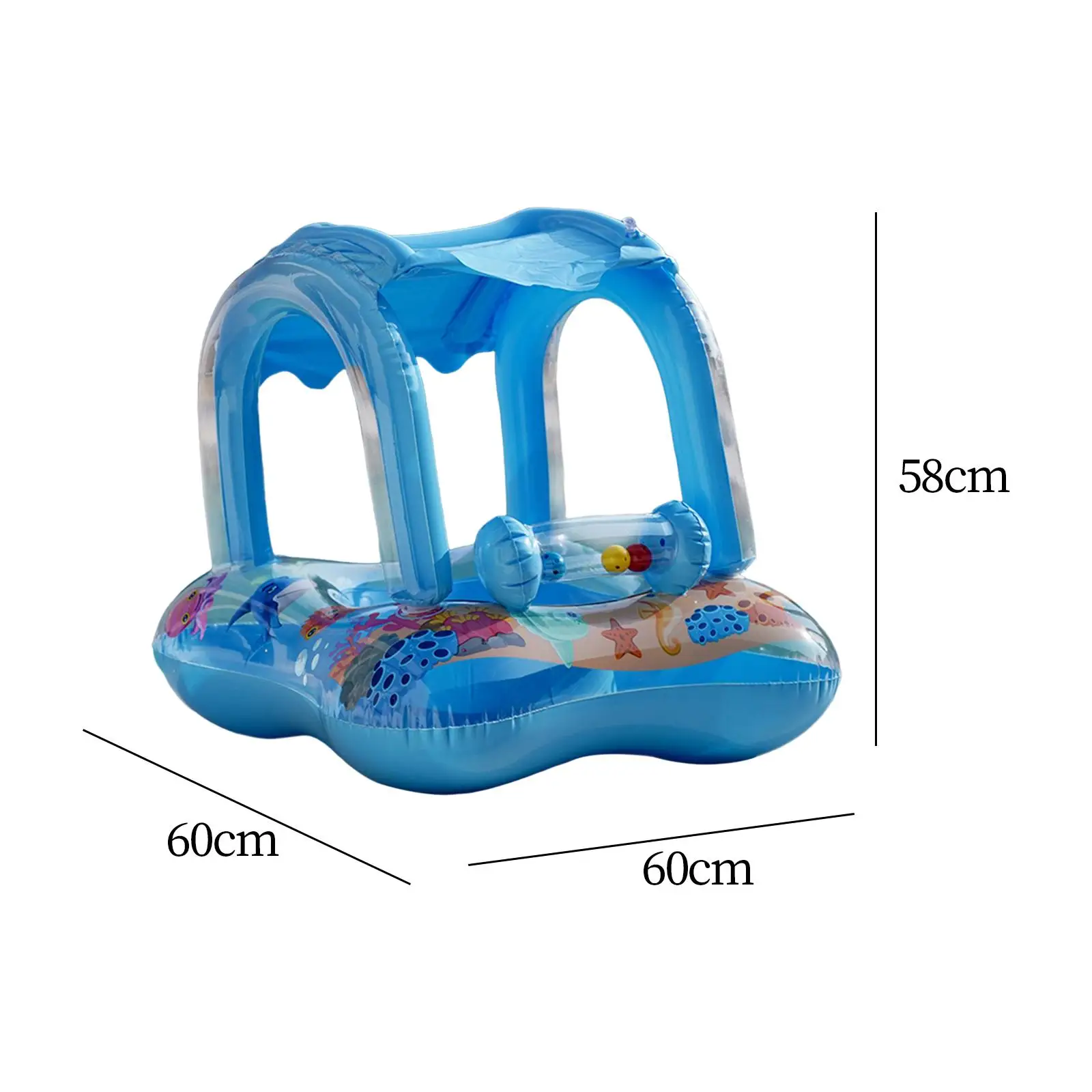 Inflatable Baby Pool Float No Flip over with Seat Creative Water Float for Kids Infants Beginner Swimmers Boys Girls Children