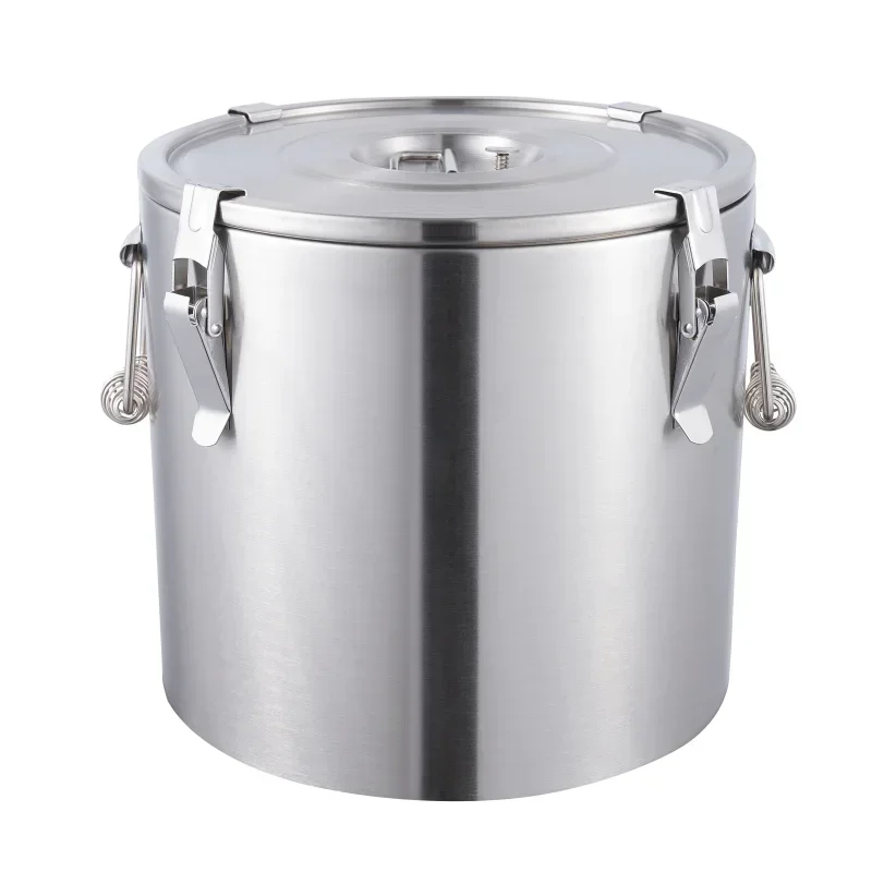 

hot-selling large cooking pot 304 metal bucket pot stainless steel sealed storage bucket with lid thermostatic bucket