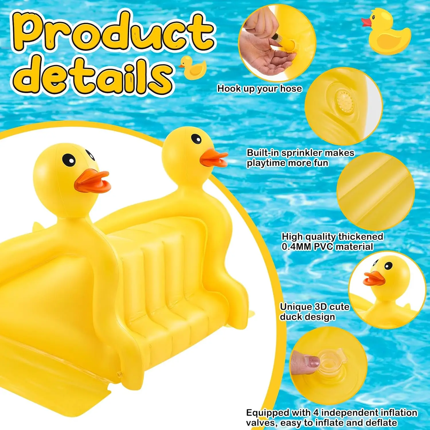 98 Cal gigantyczny nadmuchiwana kaczka zjeżdżalnia do basenu duży nadmuchiwana zjeżdżalnia wodna 3D na świeżym powietrzu gra w letni basen do zabawy