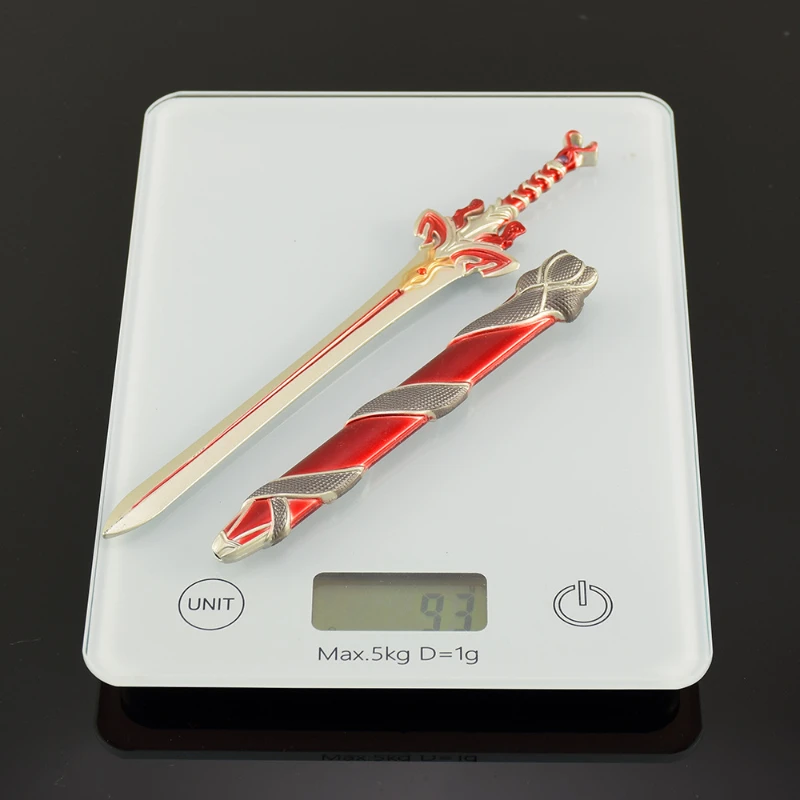 18 سنتيمتر/7.08 تشين شي أنيمي الطرفية ليو جي السماء الحمراء سلاح نموذج مع غمد السيف لعبة السيوف نموذج معدني كامل سطح المكتب تحصيل #4