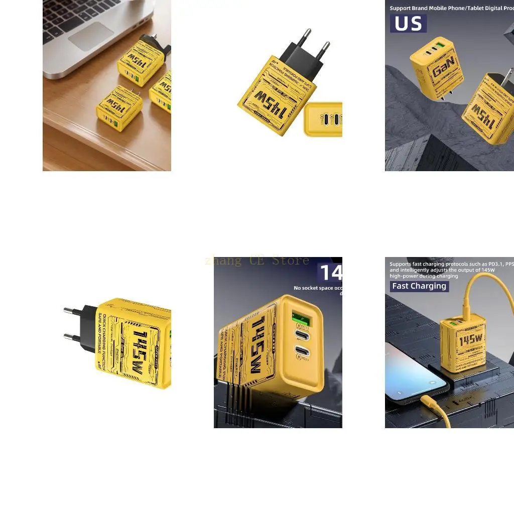 M5TD 145W 3 Port USB C PD3.0 Adapter Fast Speed USB Type C Quick