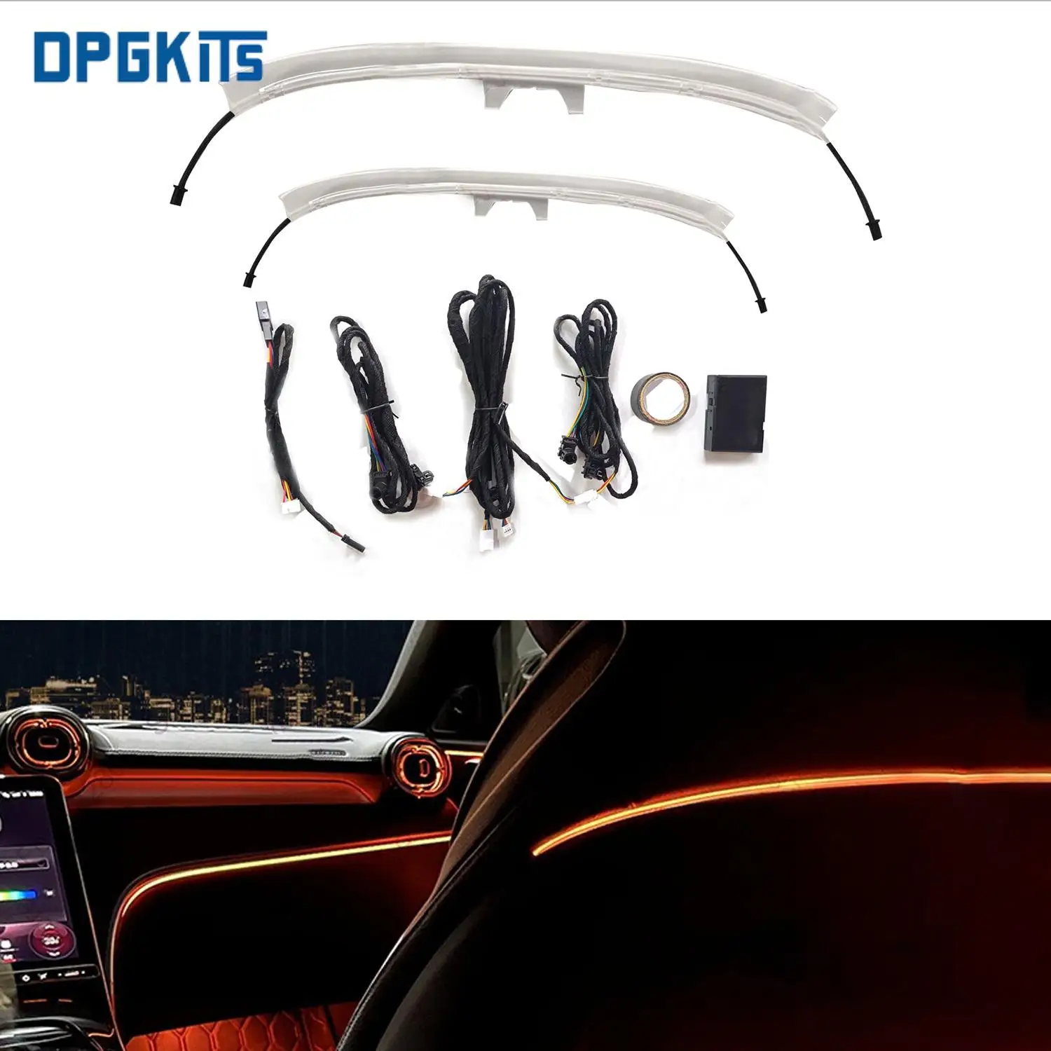

1Set 64 Colors Auto Seat Back Ambient Light For Mercedes Benz C Class W206 2022-2023 High Quality Car Accessories
