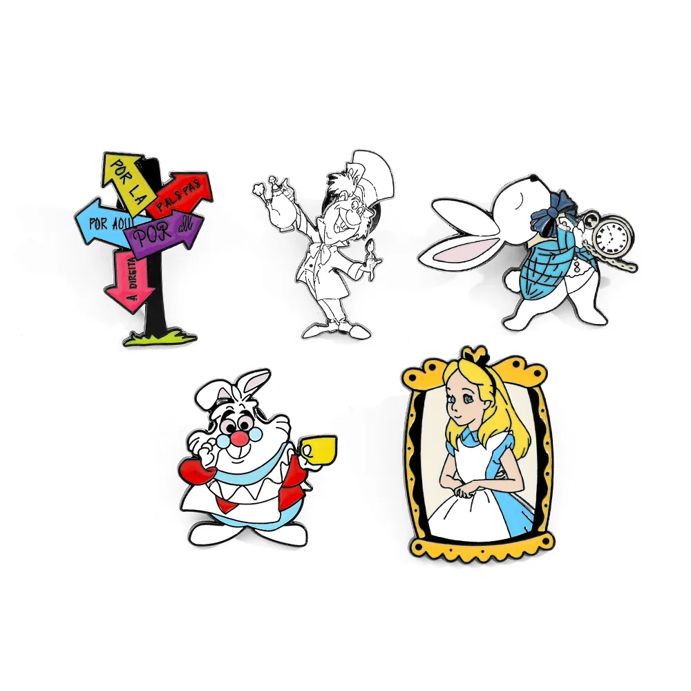 

Милый модный эмалированный значок с героями мультфильмов «Алиса в стране чудес», аксессуары для украшения подарка для фанатов