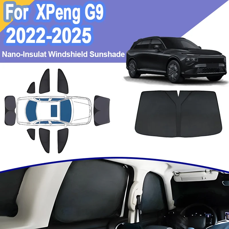 

Боковой солнцезащитный козырек для автомобиля для XPeng G9, аксессуары 2025 2024, 2023 2022, автомобильный солнцезащитный козырек, занавеска для конфиденциальности, теплоизоляция, автомобильные аксессуары