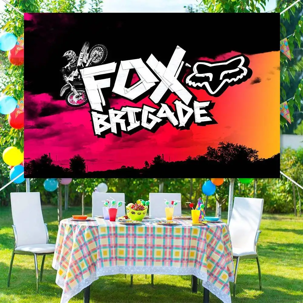 F-F-FOX Fondos de fotografía de dibujos animados de carreras de motocicletas, papel tapiz para estudio, productos impermeables, accesorios fotográficos
