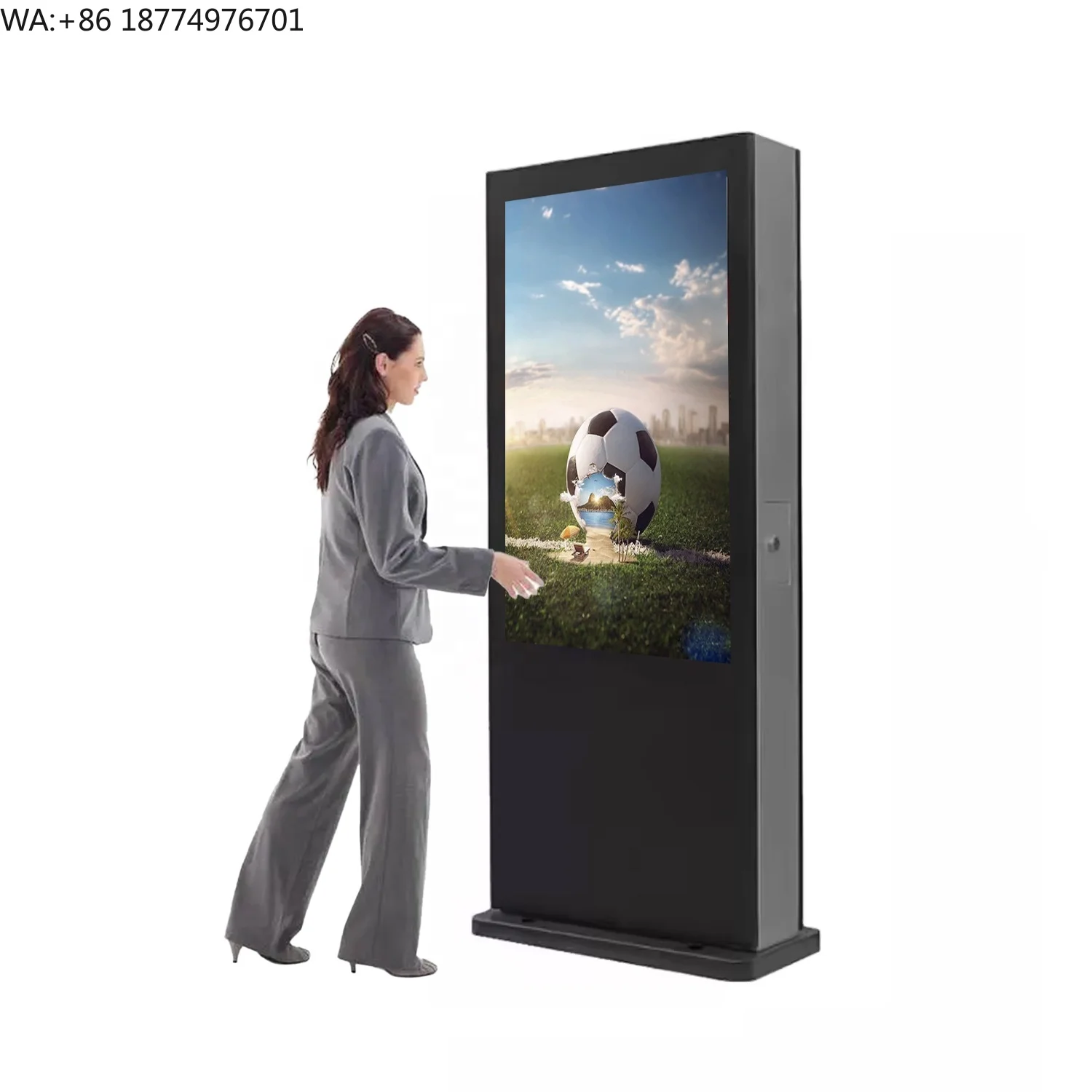 

Outdoor Floor Stand Network Wifi Lcd Advertising Display Waterproof Kiosk Lcd Screen Digital Signage With CMS Software