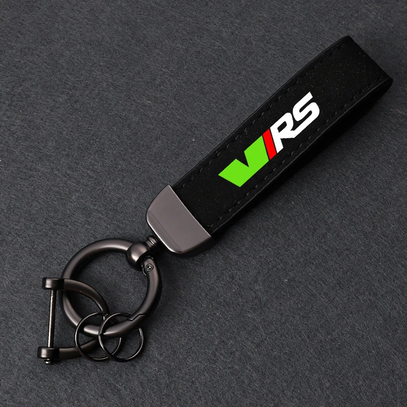 Car Keychain Keyring Metal Suede Key Chain Ring Emblem for Skoda VRS Octavia Kamiq Kodiaq Karoq RS Superb Fabia Rapid Favorit